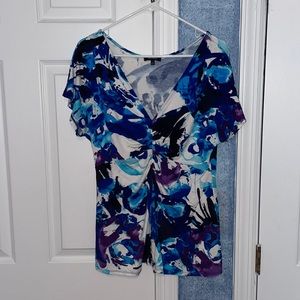 Express Abstract Printed V-Neck Women’s Tee